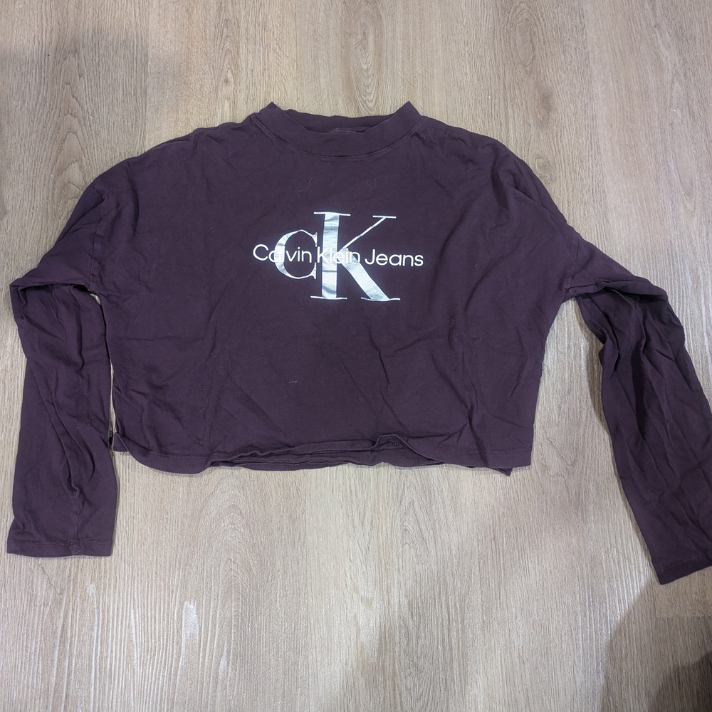 Calvin Klein Jeans Maroon Long Sleeve Top